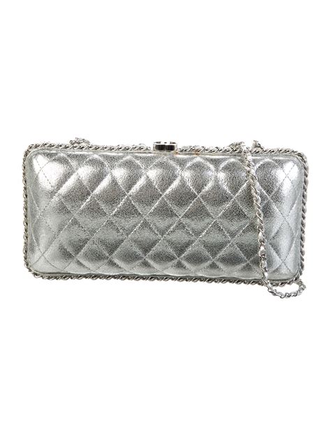 chanel clutch silver